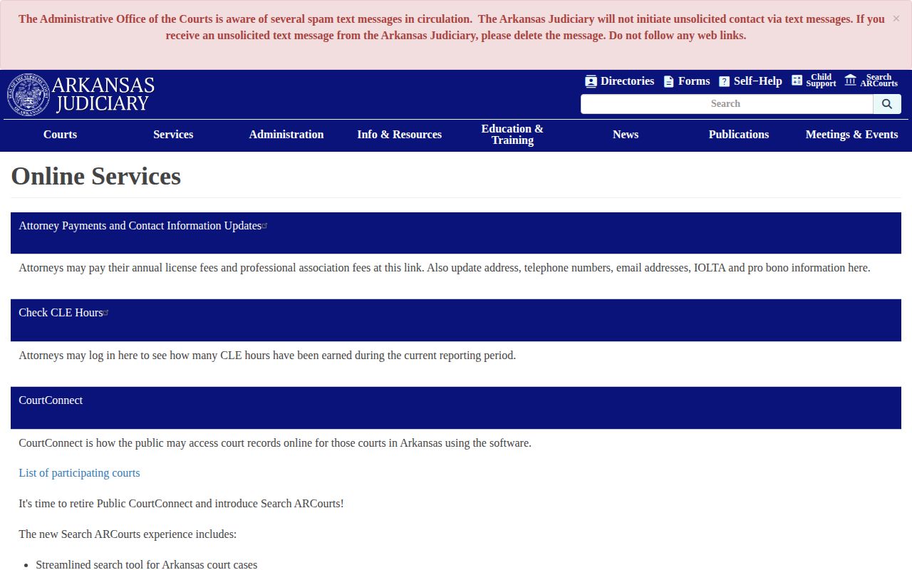 Perry County wanted case follow-up through Arkansas Judiciary online services
